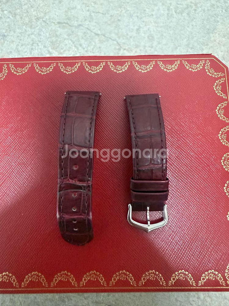 까르띠에 탱크머스트 라지 버건디 정품가죽 스트랩(S사이--0