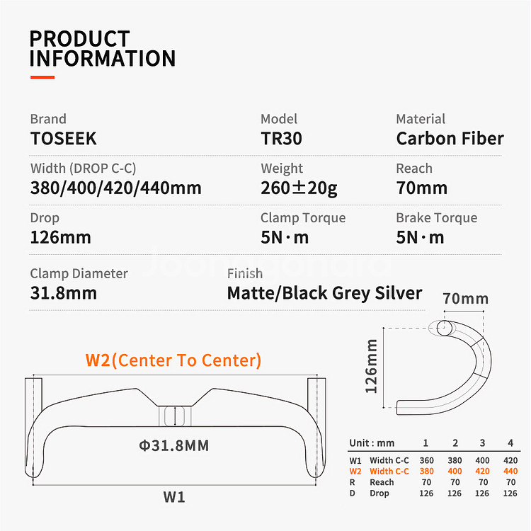 TOSEEK 카본 드롭바 로드자전거용--2