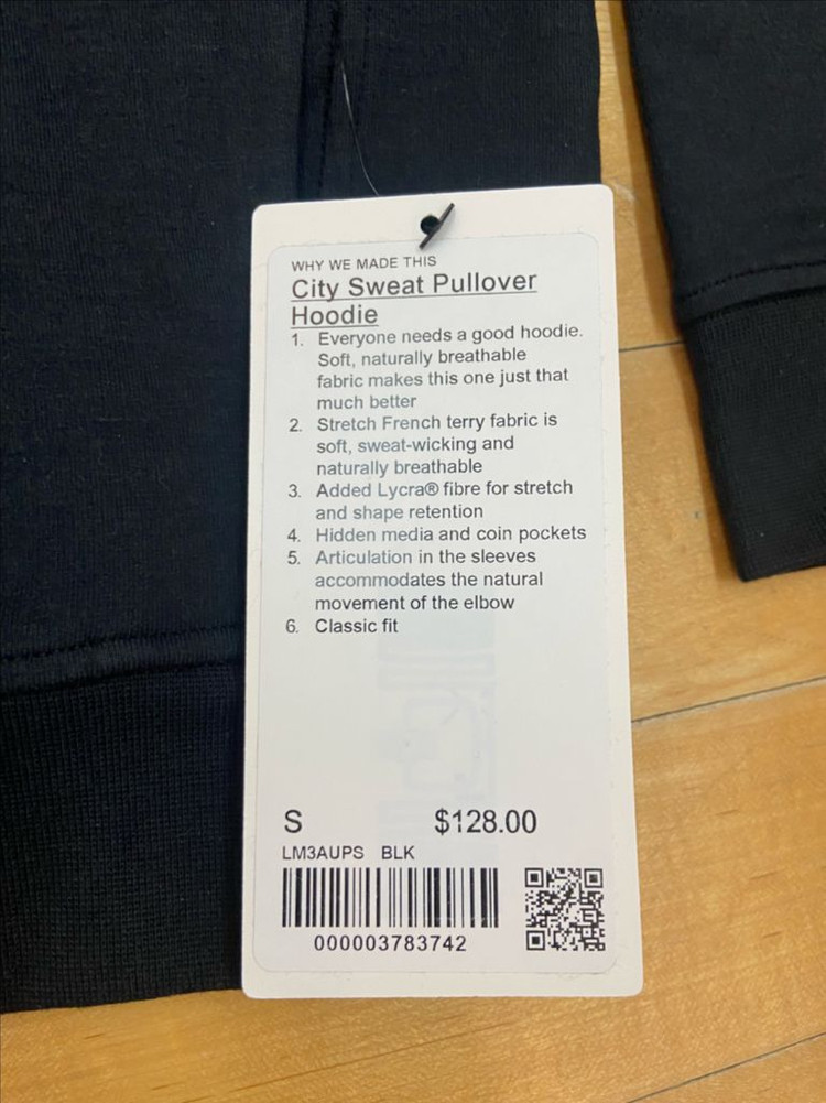 룰루레몬 시티 스웻 풀오버 후디 S 새상품--2