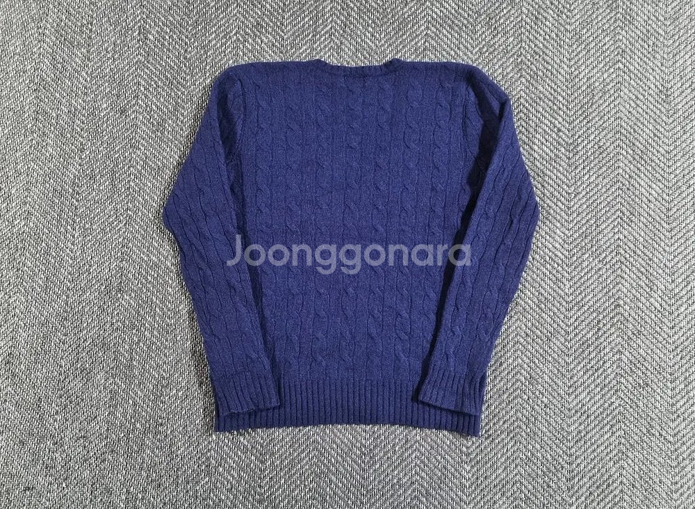 폴로 랄프로렌 캐시미어 네이비 브이넥 케이블 니트--1