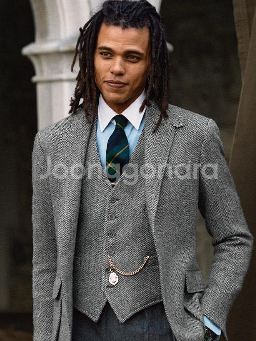 폴로 헤링본 울 베스트 랄프로렌 럭비 수트 조끼--5