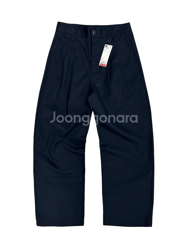 GU 하이웨스트 와이드 면바지 새상품 블랙 (여성L)--0