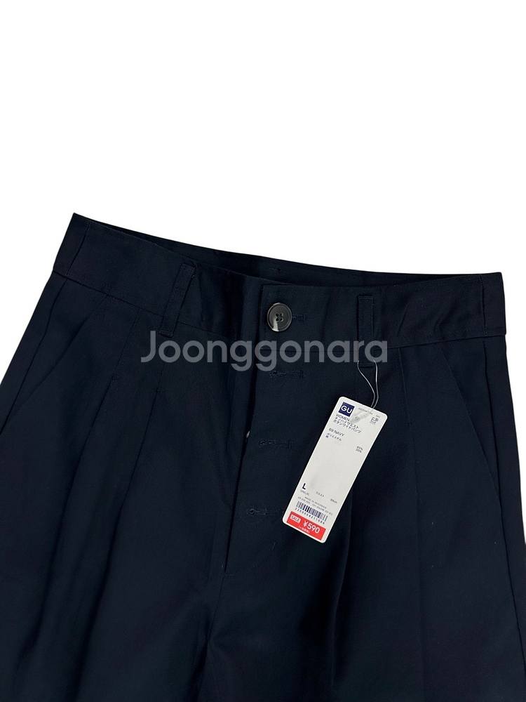 GU 하이웨스트 와이드 면바지 새상품 블랙 (여성L)--1