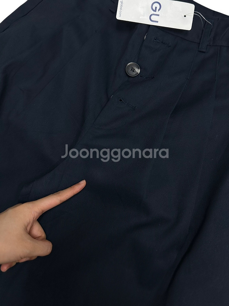 GU 하이웨스트 와이드 면바지 새상품 블랙 (여성L)--3