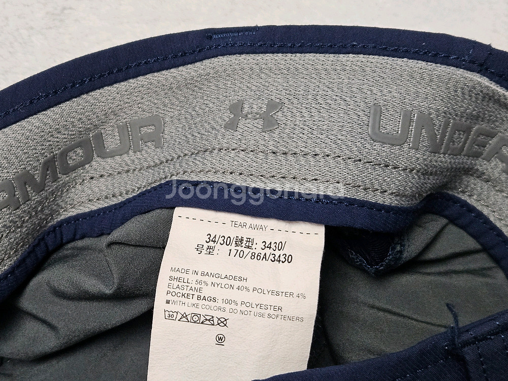 남성 파란색 언더아머 골프 바지 34인치 86cm--4