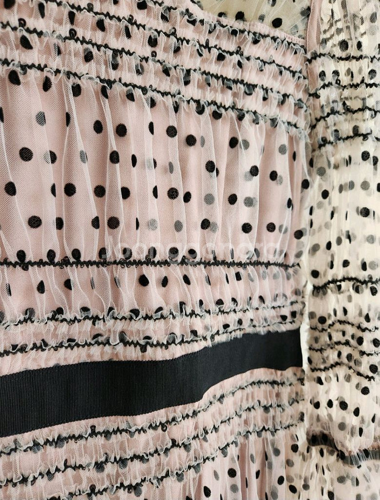 에스블랑 시스루 도트 롱원피스 55사이즈--8