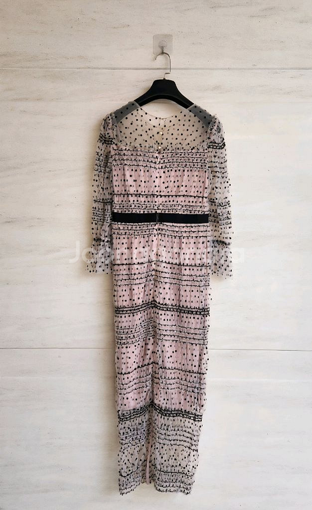 에스블랑 시스루 도트 롱원피스 55사이즈--7