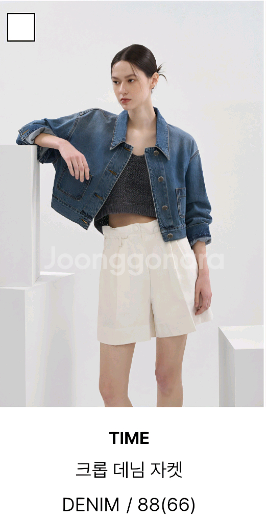 한섬 타임 크롭 데님 자켓--5