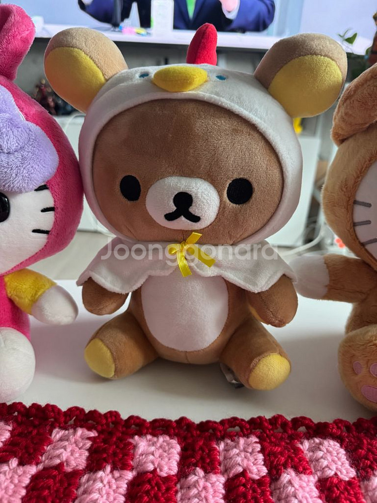 빈티지 고전 리락쿠마 에그 닭망토 시팅 인형 소장품--4