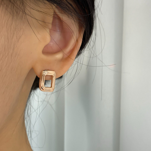 스퀘어 웨이브 귀걸이 로골14k