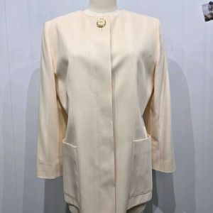 디올 아이보리 노카라 자켓 블레이저