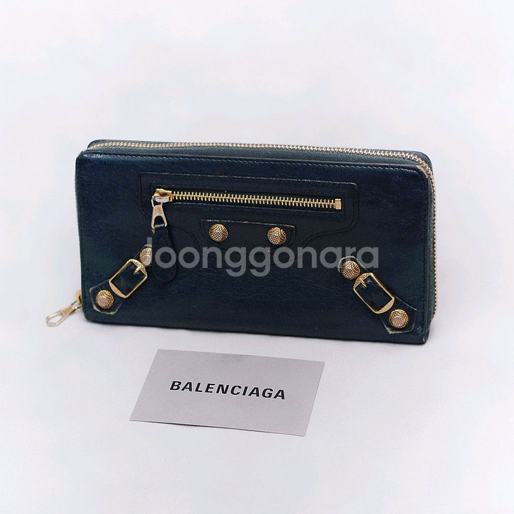 발렌시아가 자이언트 컨티넨탈 모터 지퍼라운드 장지갑--0