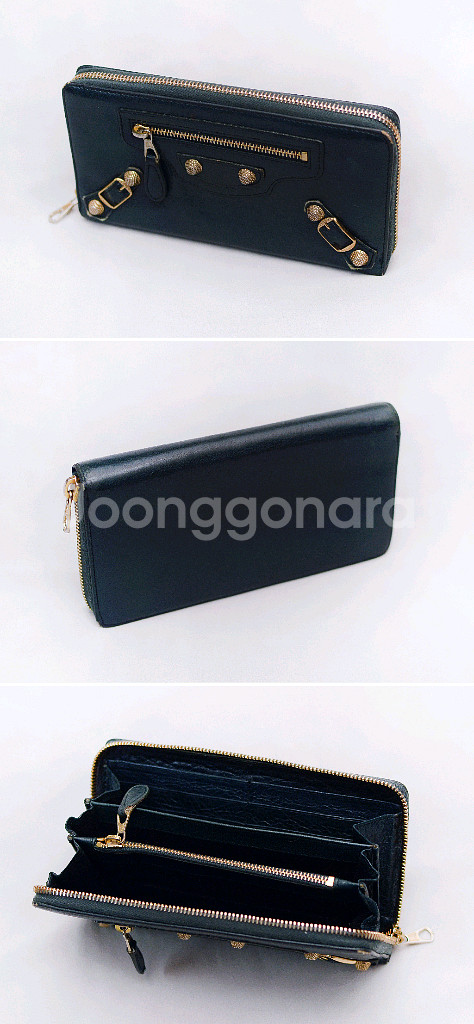 발렌시아가 자이언트 컨티넨탈 모터 지퍼라운드 장지갑--2