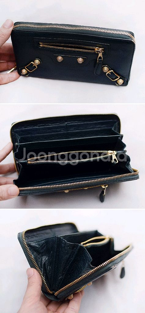 발렌시아가 자이언트 컨티넨탈 모터 지퍼라운드 장지갑--5