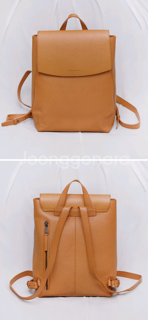 만다리나덕 루나 사피아노 레더 미디엄 백팩 오커브라운--1