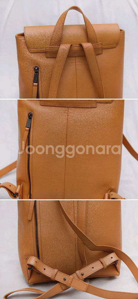 만다리나덕 루나 사피아노 레더 미디엄 백팩 오커브라운--4