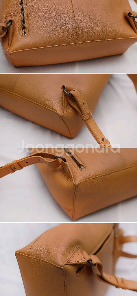 만다리나덕 루나 사피아노 레더 미디엄 백팩 오커브라운--6