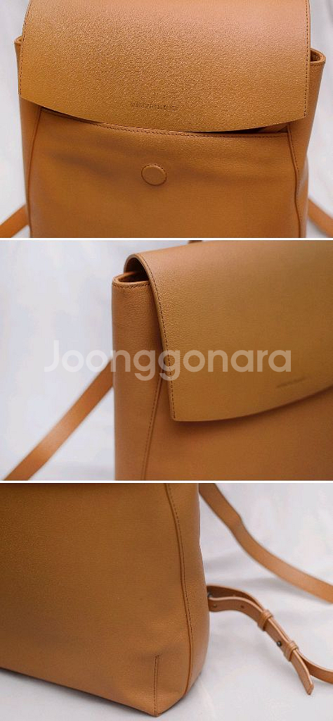 만다리나덕 루나 사피아노 레더 미디엄 백팩 오커브라운--5