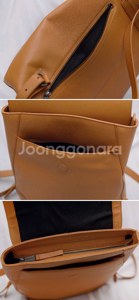 만다리나덕 루나 사피아노 레더 미디엄 백팩 오커브라운--7