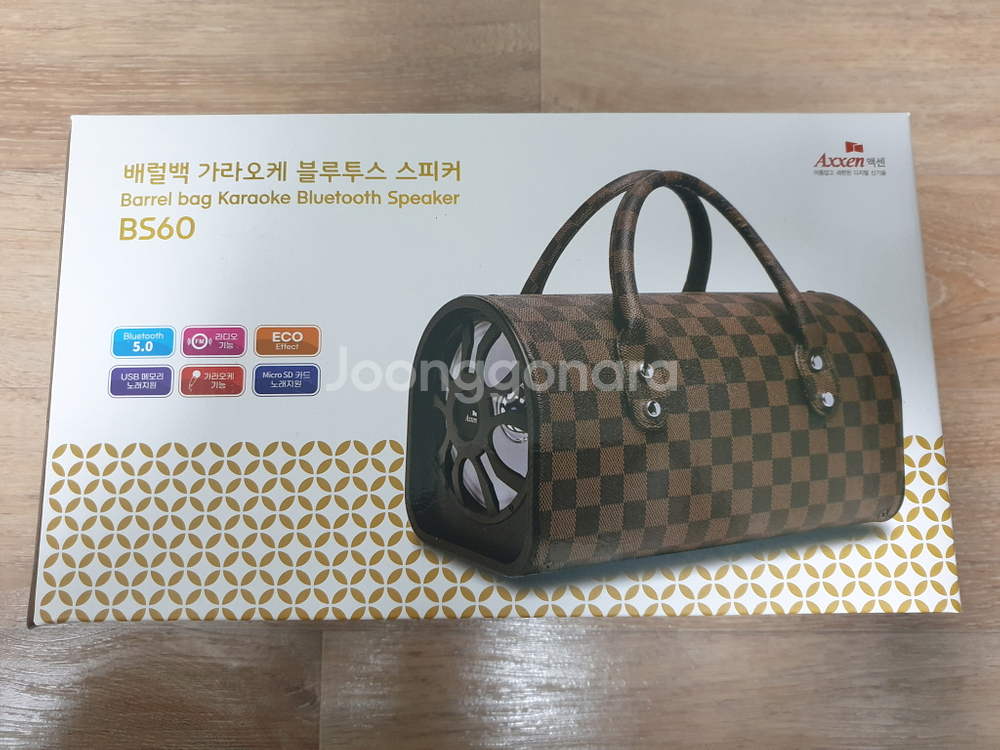 액센 BS60 배럴백 노래방 블루투스 스피커 가라오케 라디오 미개봉 새제품--0