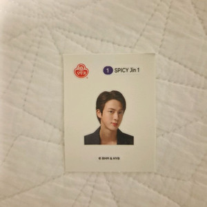 진라면 bts 진 1번 씰스티커 500원에 판매합니다