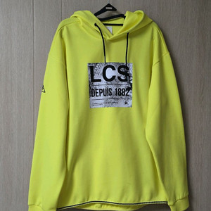 르꼬끄 스포르티브 형광 노랑 후드티 100