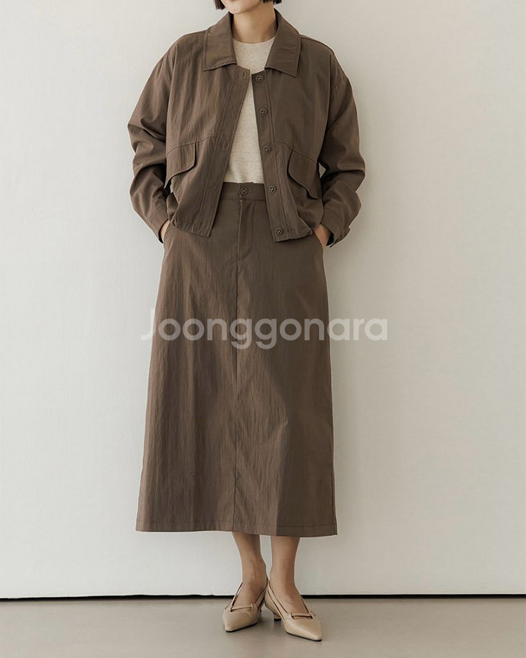 [미착용/새상품] 카라 자켓+밴딩 롱스커트 투피스세트--1