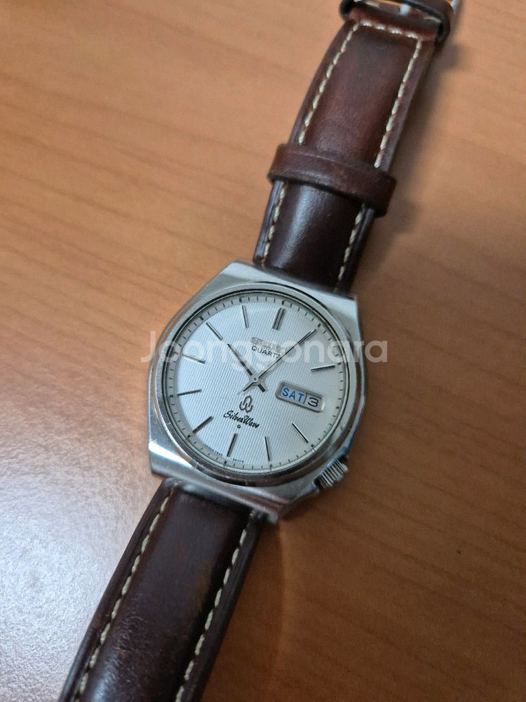 세이코 실버웨이브 쿼츠 빈티지 시계--0