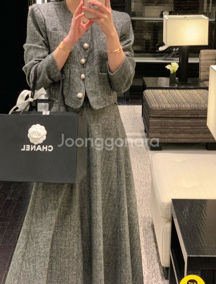 바이씨니 헤링본 셋업 자켓프리 스커트라지--3