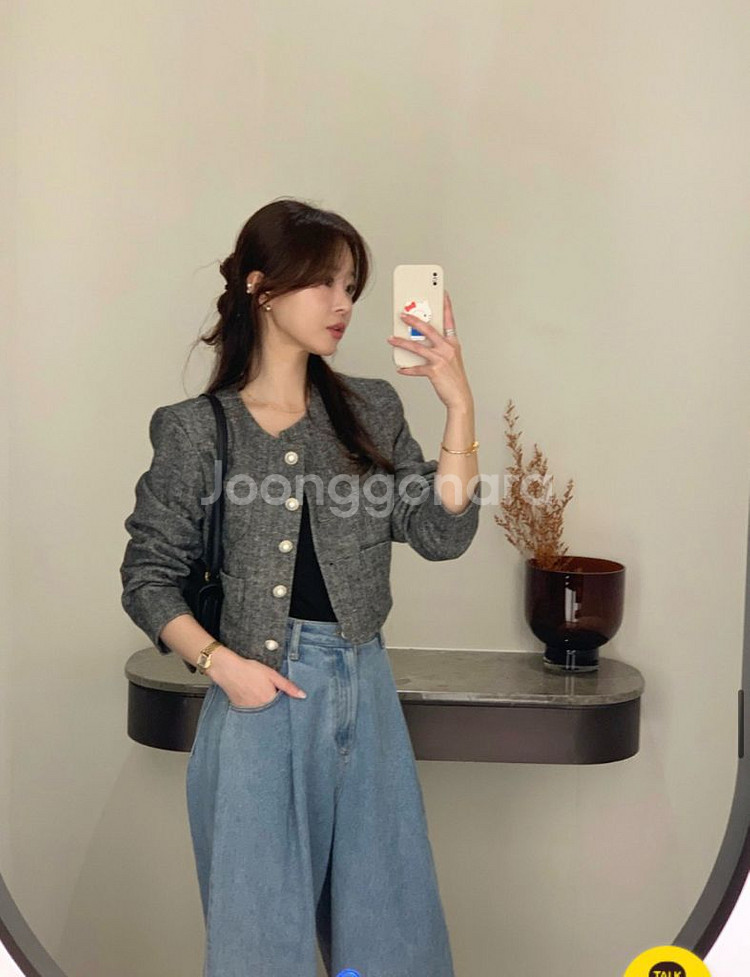 바이씨니 헤링본 셋업 자켓프리 스커트라지--7