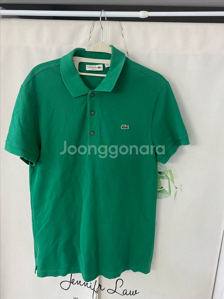 m) 라코스테 슬림핏 카라티 그린--0