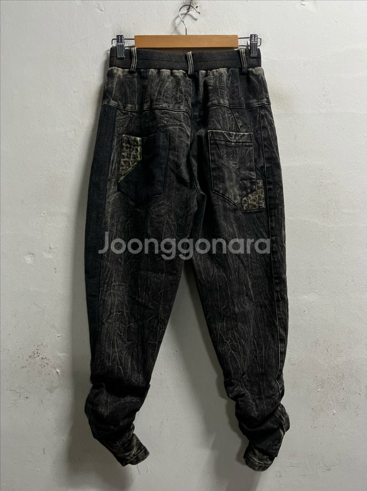 55-66 빈티지 스판 데님 밴딩 바지--3