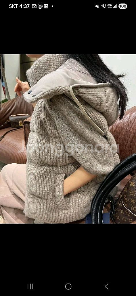 승뮤즈 쿠치넬리 캐시미어100 구스베스트 L사이즈--8