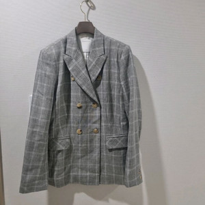 Sandro Paris 더블 체크 자켓 울혼방 클래식핏