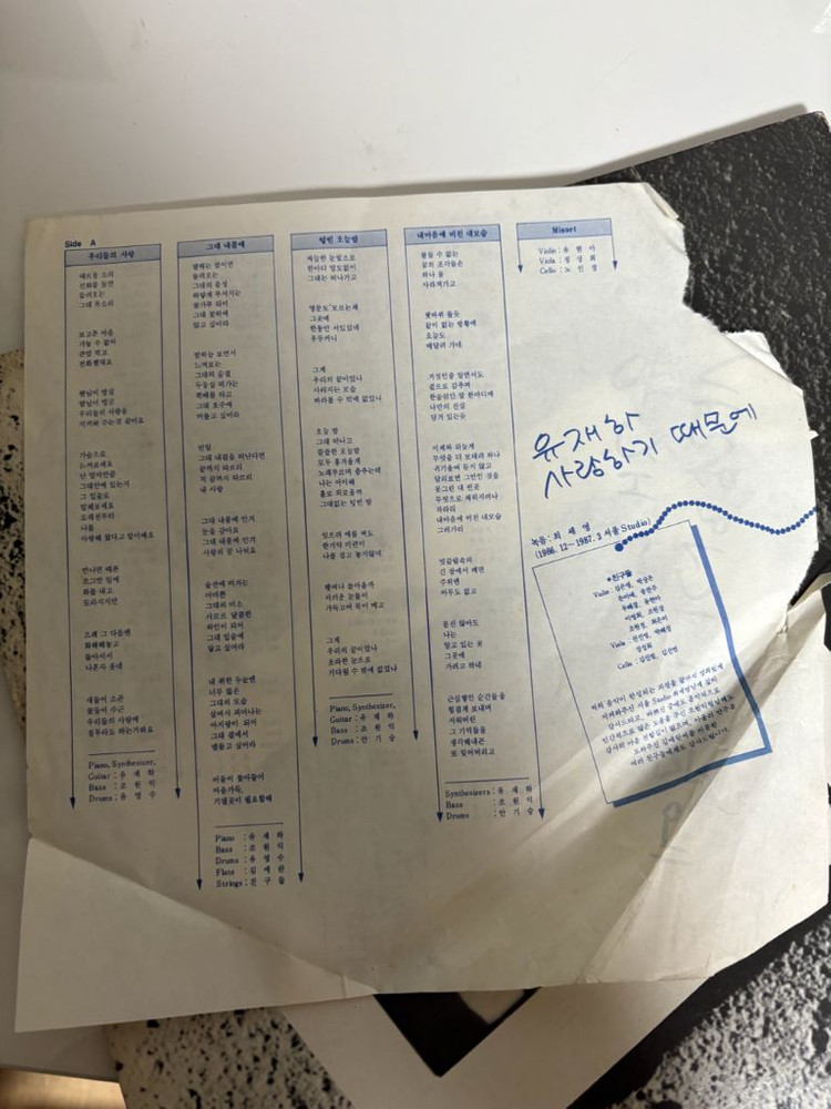 유재하_사랑하기 때문에(1987,서울음반 초판) 이미지