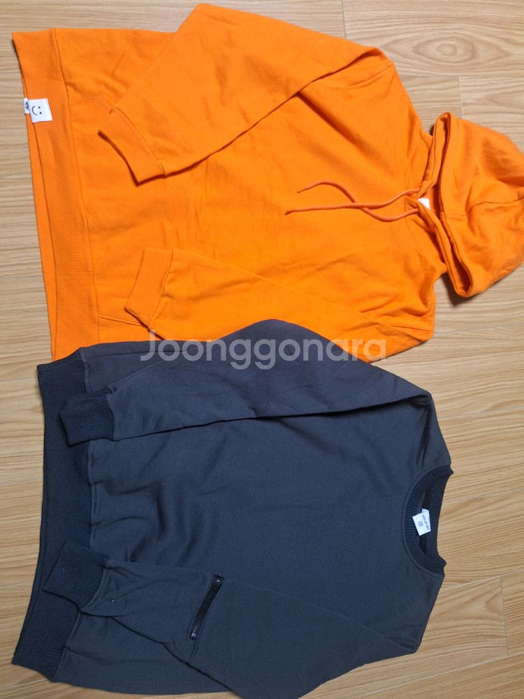 새상품 160 기모 후드.맨투맨 2벌--0