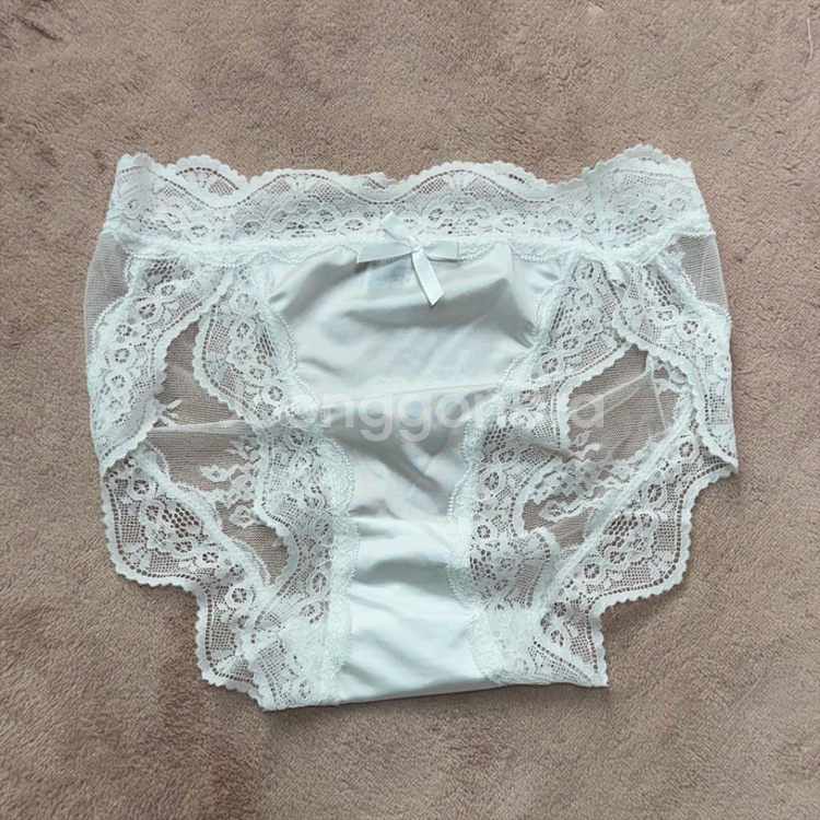 화이트 레이스 시스루 팬티--0