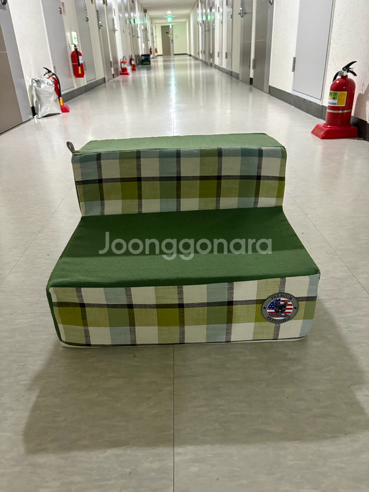 런던체크무늬 펫 2단 계단--1