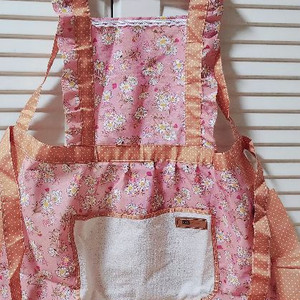 꽃무늬 프릴 앞치마 새상품