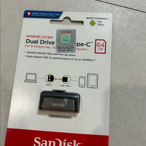 샌디스크 듀얼 드라이브 USB C타입 64GB/ 편택포