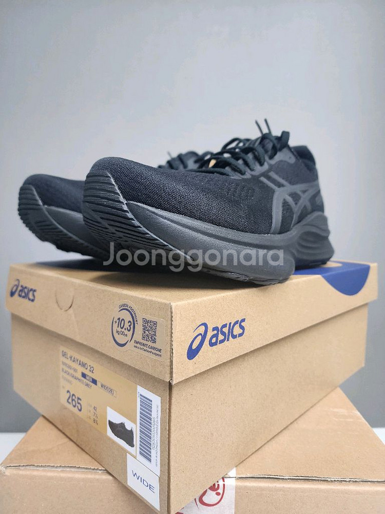 아식스 젤카야노 32 265mm 2e새상품 올검정--0