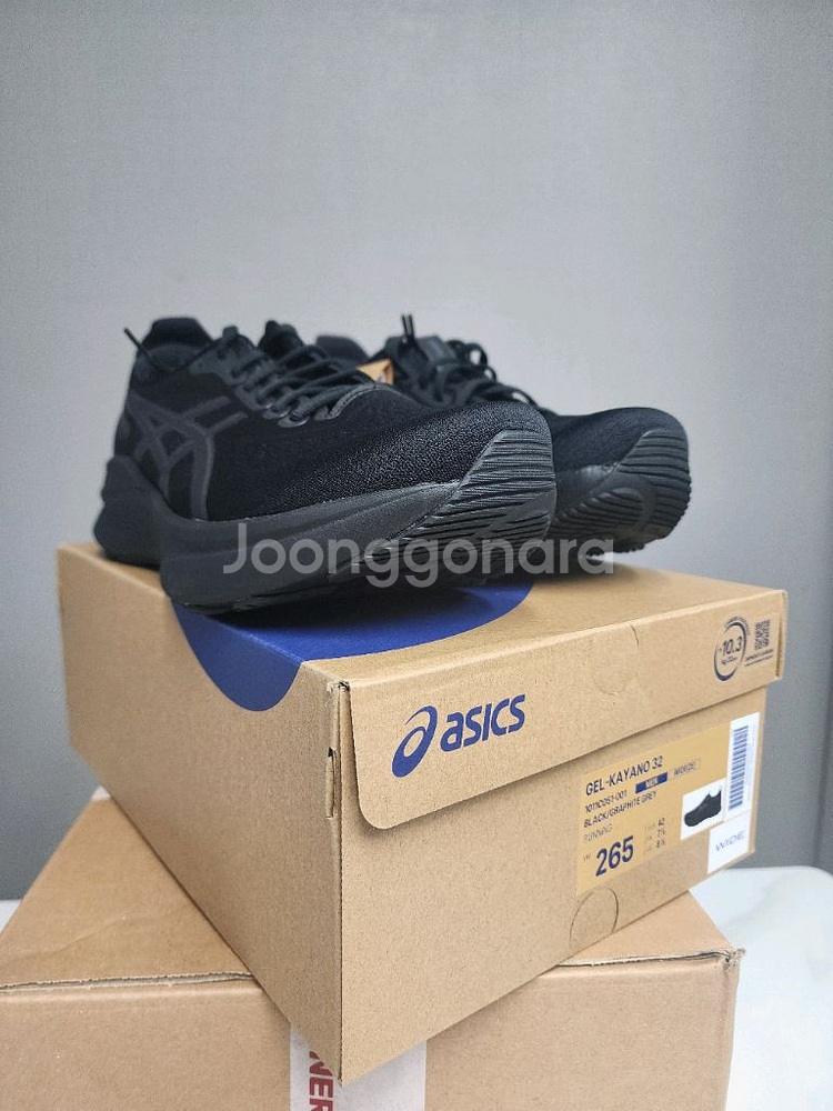 아식스 젤카야노 32 265mm 2e새상품 올검정--7