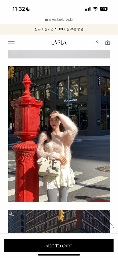 라플라 뉴 모모니트 핑크 택달린 새상품--1