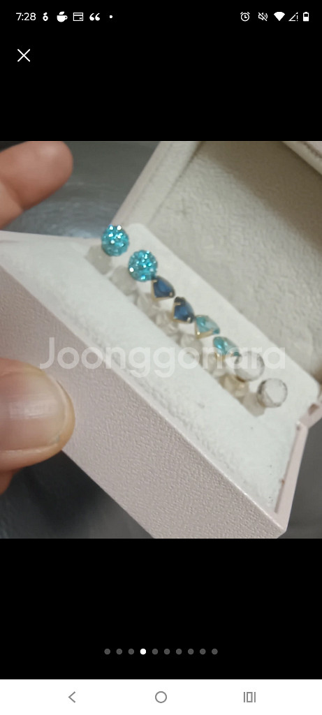 14k 볼 큐빅 이어링--3