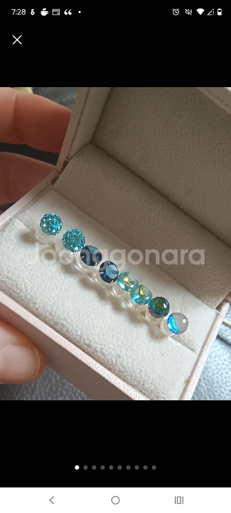 14k 볼 큐빅 이어링--1