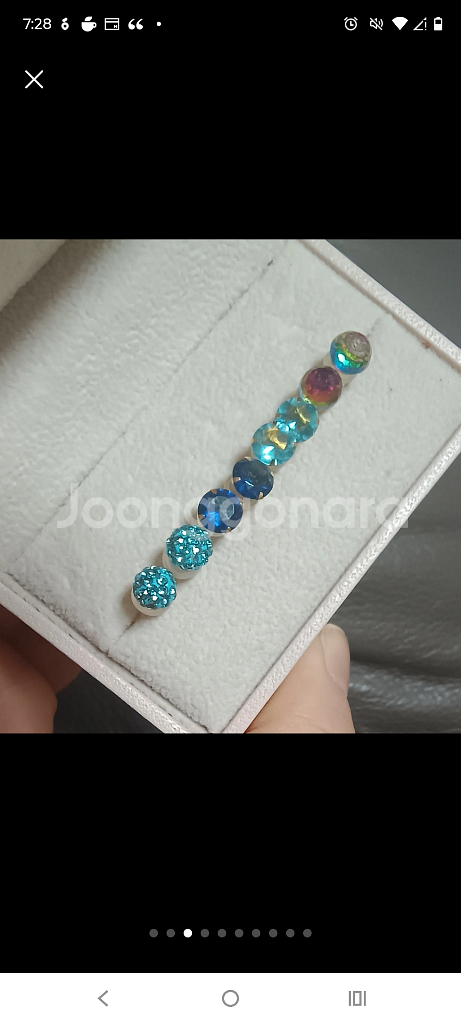 14k 볼 큐빅 이어링--2