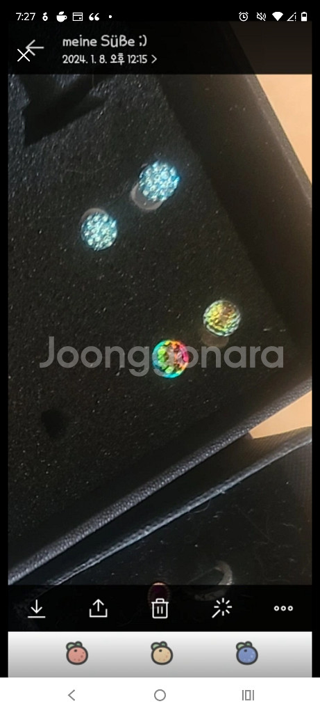 14k 볼 큐빅 이어링--0