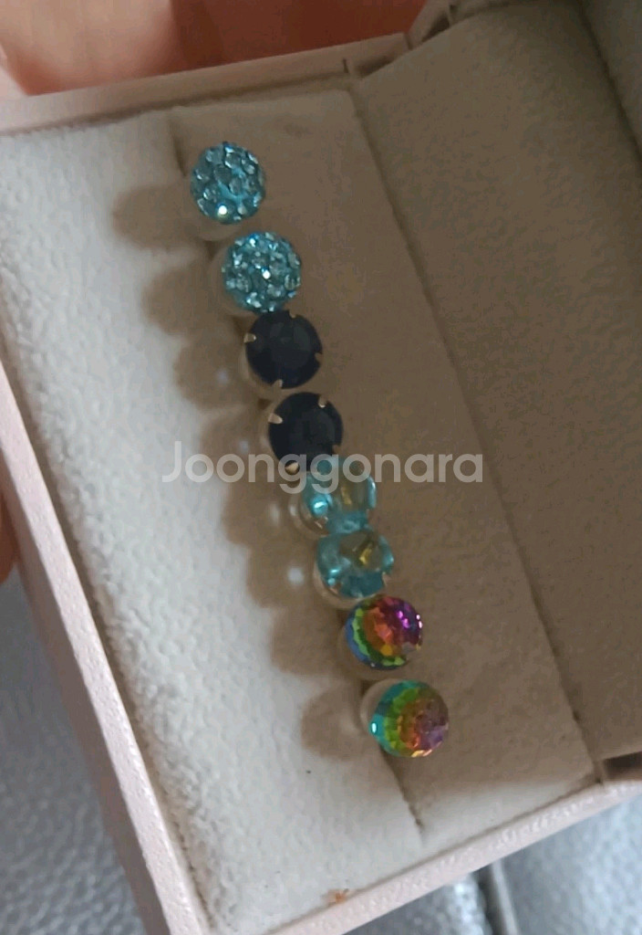 14k 볼 큐빅 이어링--9