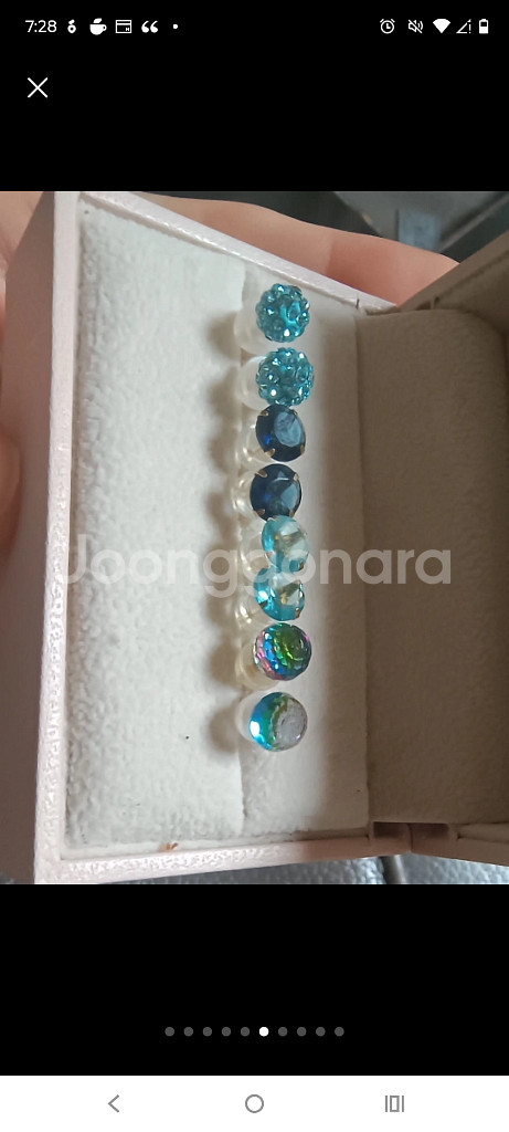 14k 볼 큐빅 이어링--5