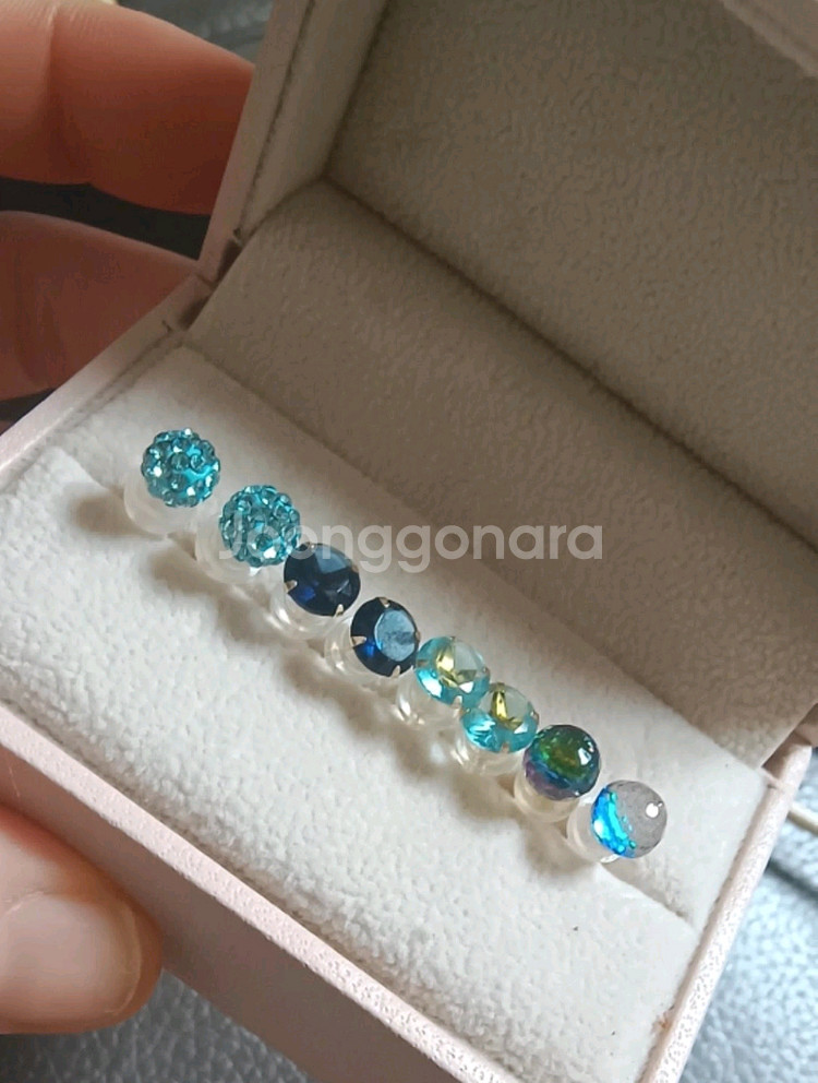 14k 볼 큐빅 이어링--8